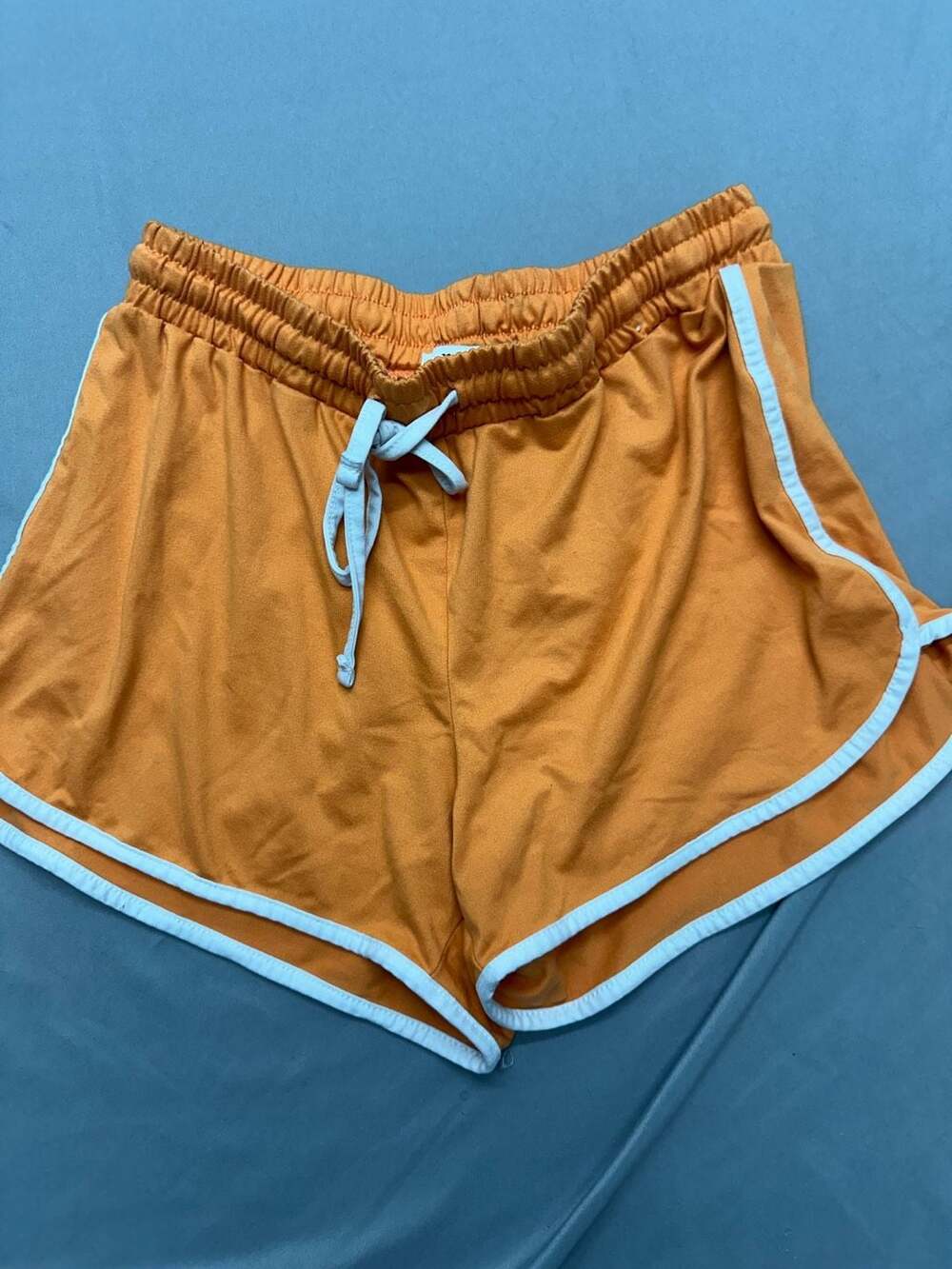 Refuge Athletics Orange Dolphin Shorts with White Trim Drawstring Size M
